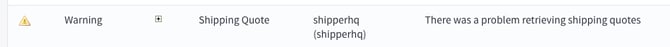 Example of non-critical warning in BigCommerce