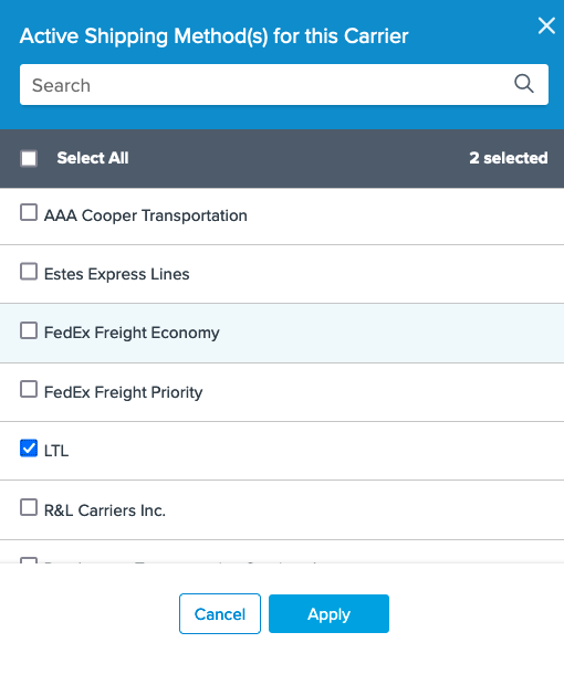 Location to add or remove carriers.