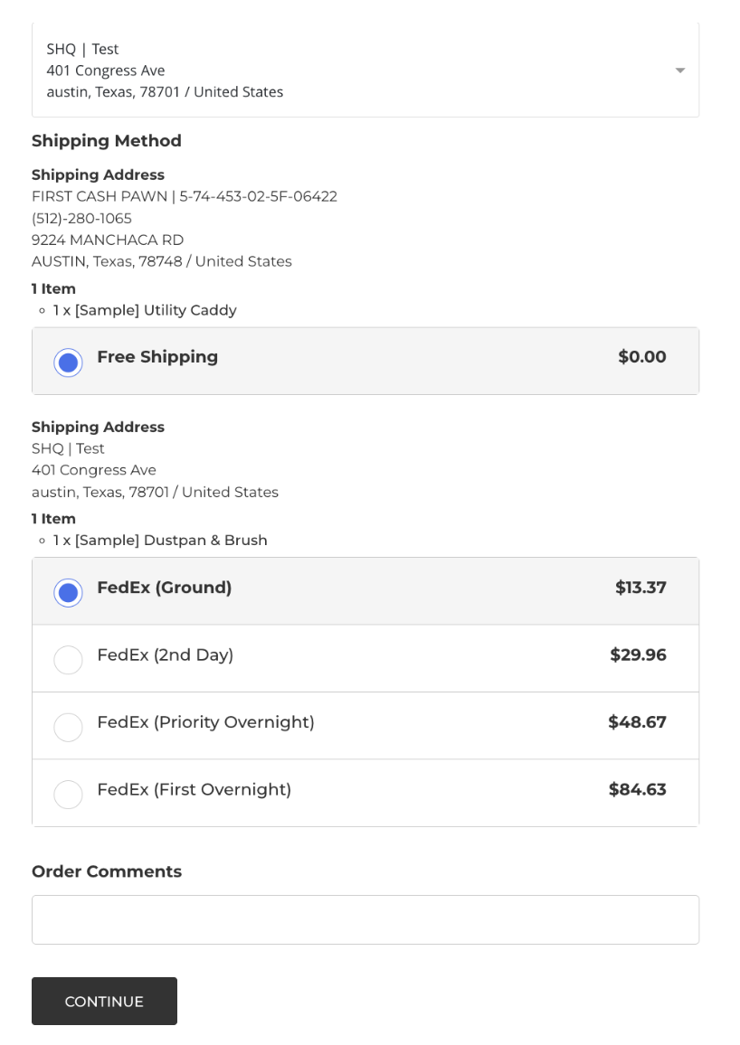 Free Shipping Configuration