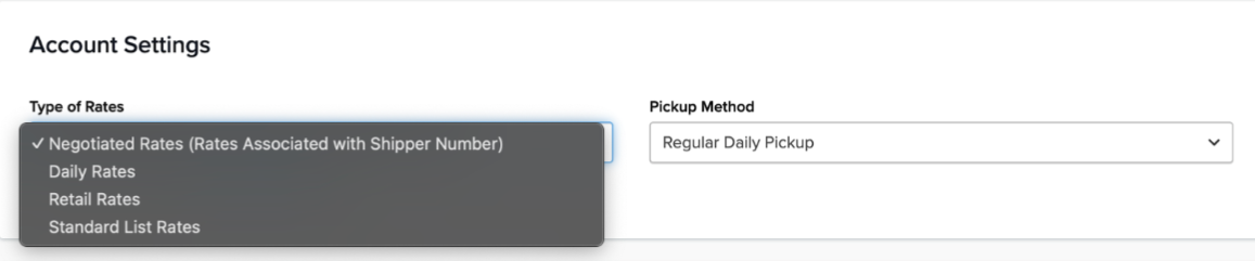 Carrier Account Settings