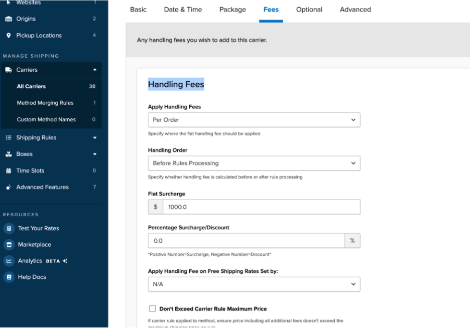 Handling Fees