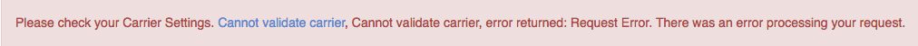 ShipperHQ Error indicating why UPS account failed to validate