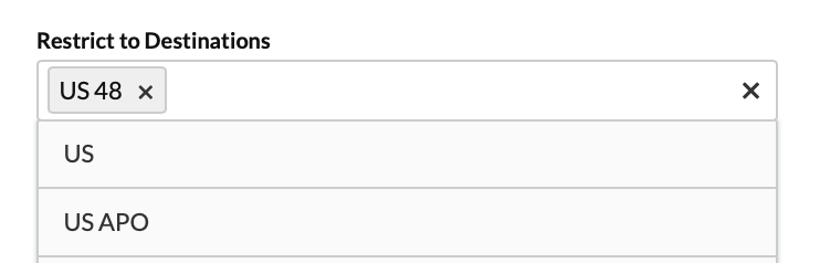 Example showing how to restrict shipping to specific zones.