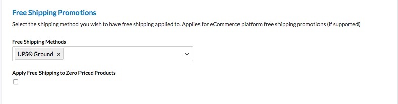 Location to enter a shipping method to enable free shipping promotion for live carrier.