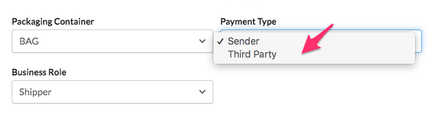Select account payment type