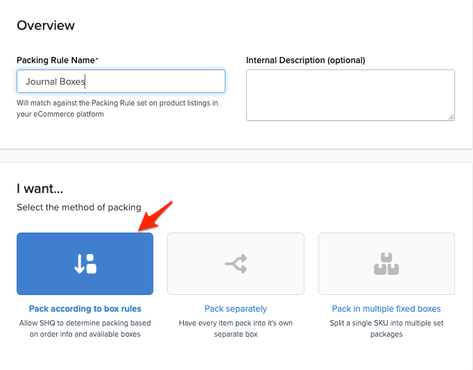 Setting Method of Shipping