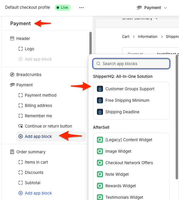 Payment Section