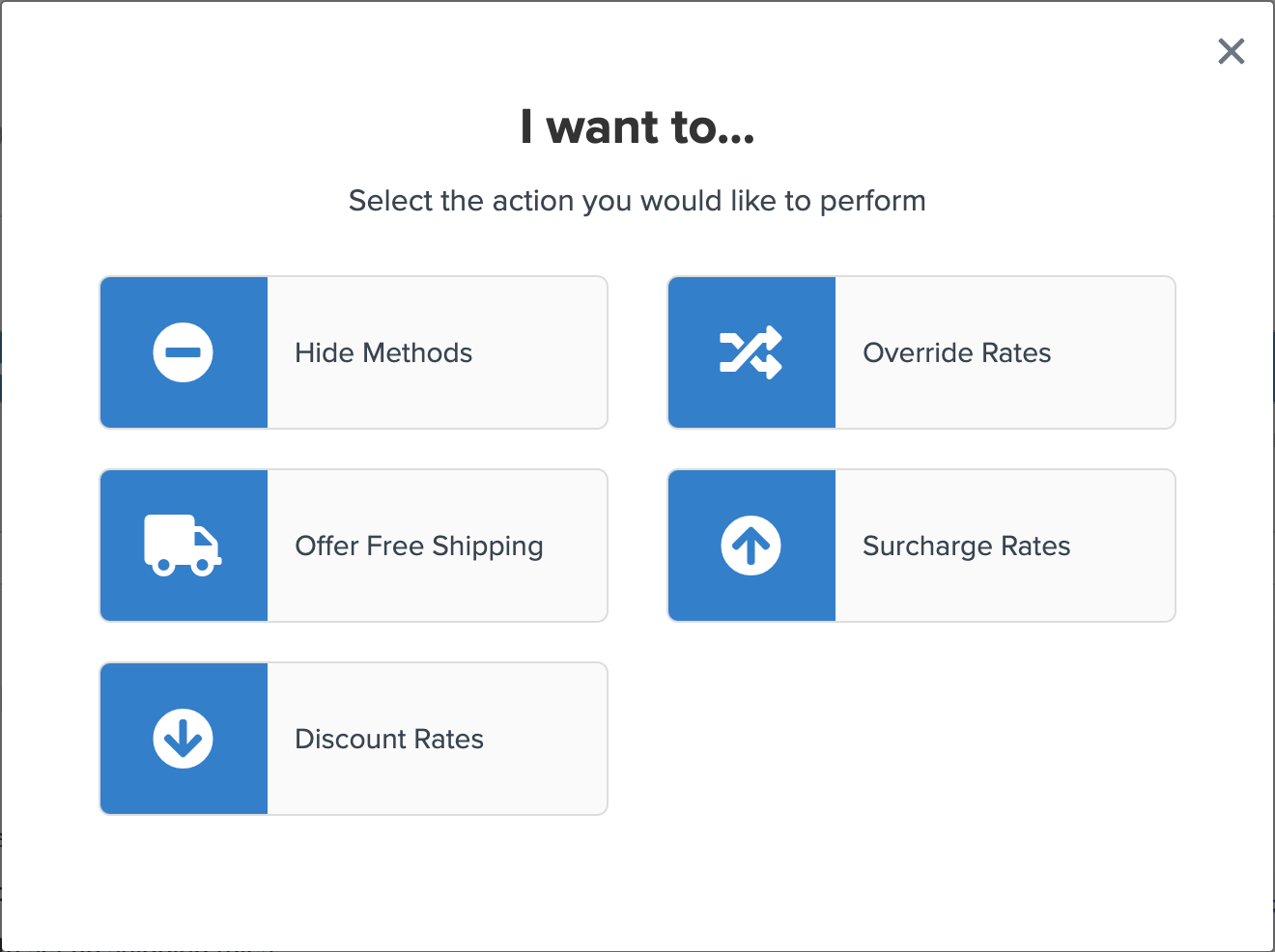 Select Shipping Rule type