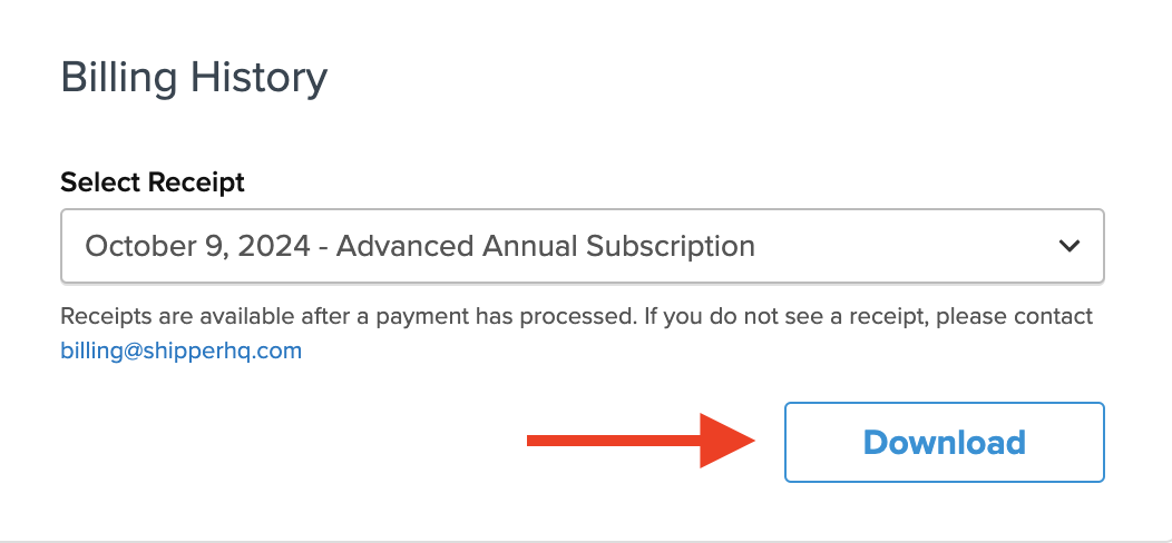 6. If you would like to download an invoice, there is a link to export the selected invoice to a PDF document. 