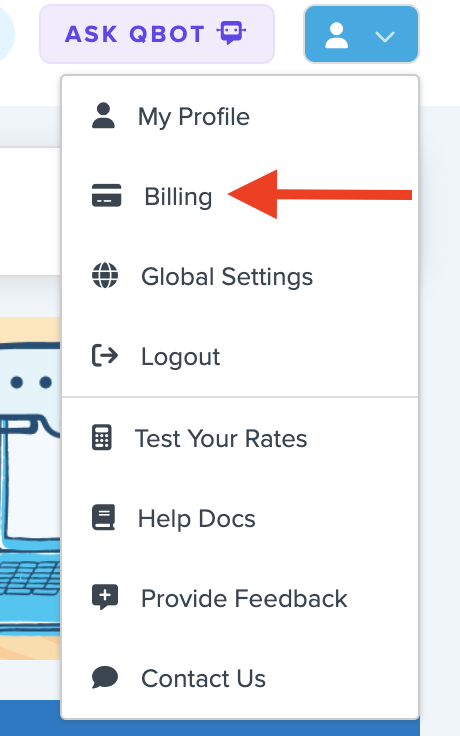 2. Select Billing from the list.
