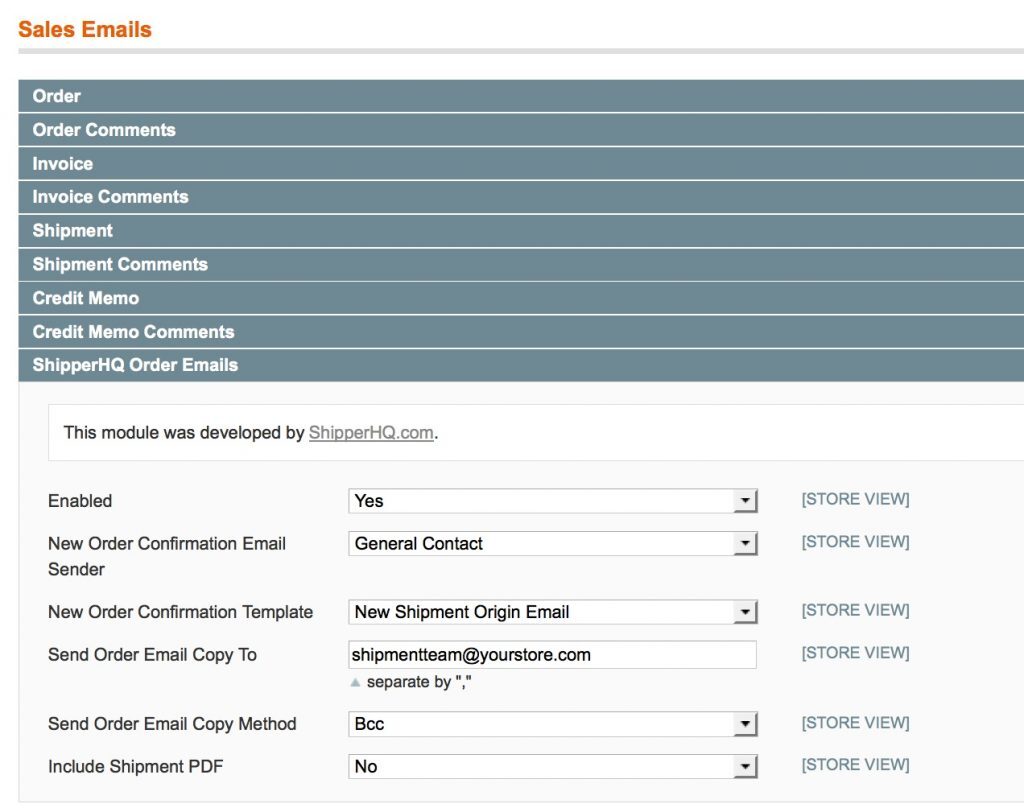 SalesEmailSetup