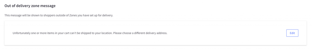 Location to update "No Rates" error message on the BigCommerce portal.
