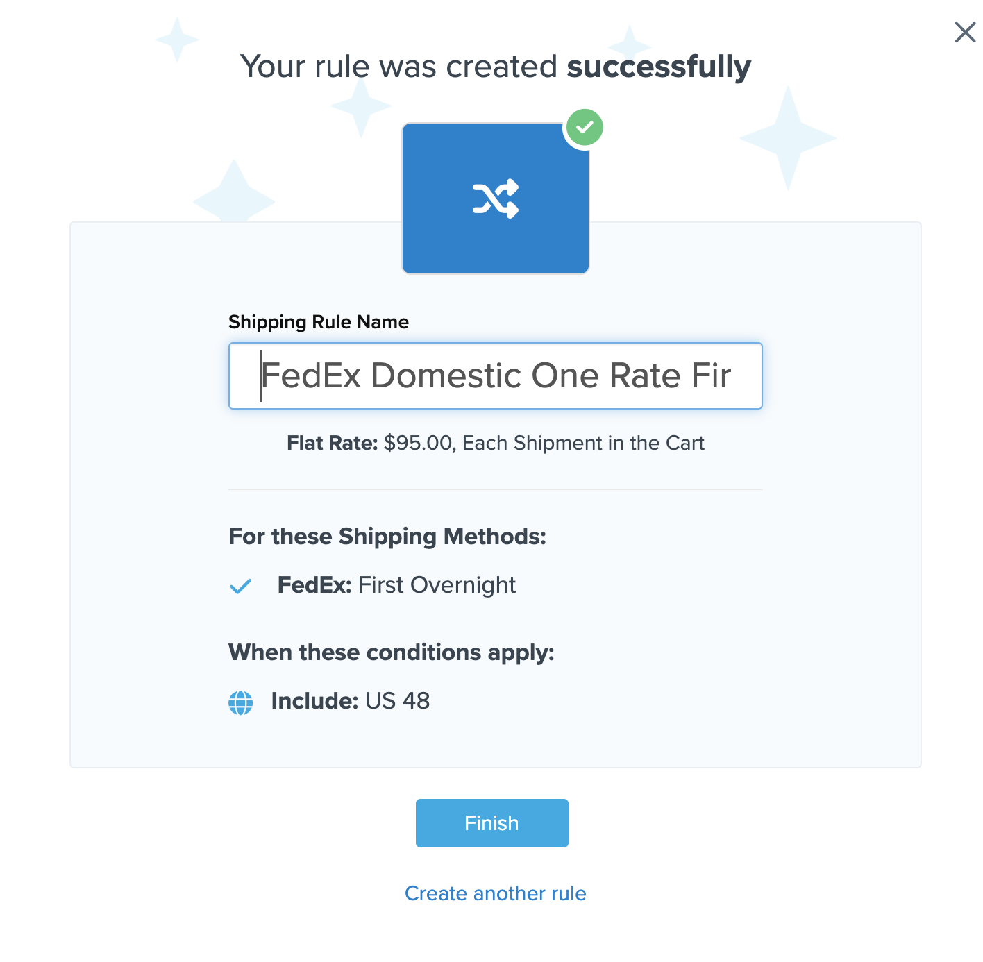 Enter a title for the shipping rule