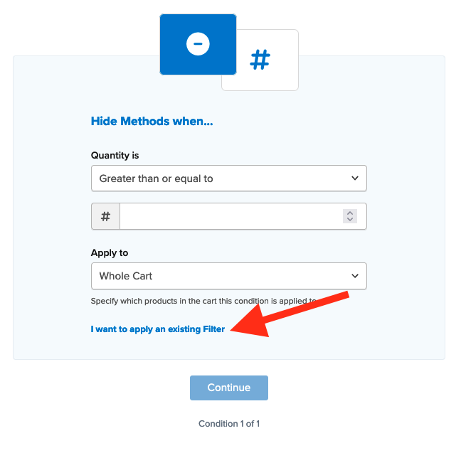 Setting to select in order to apply an existing filter.