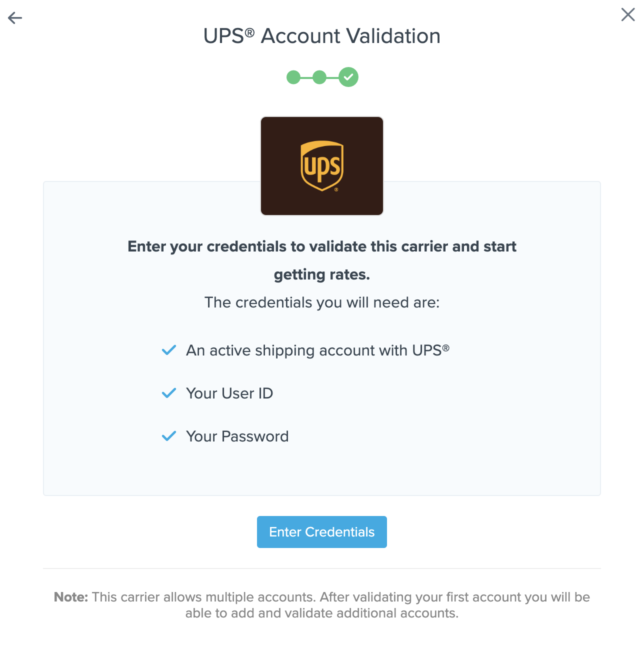 Credentials Entry Prompt