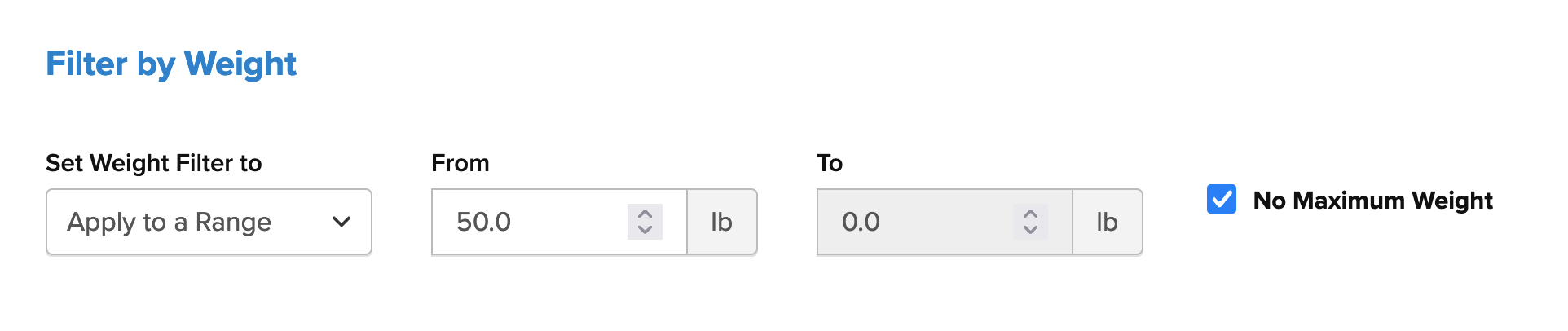 Example showing how to configure weights when creating a filter.