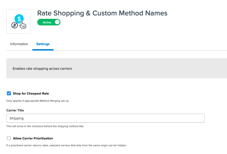 Image illustrating how to set Rate Shopping