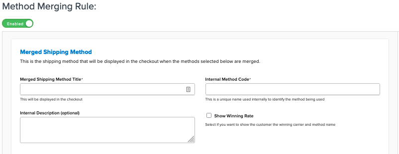 Merge rule settings