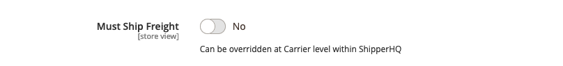 Must Ship Freight toggle.