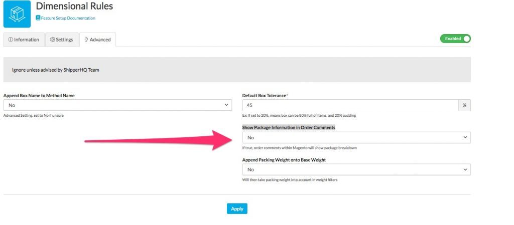 Show ShipperHQ package details in order comments for Magento